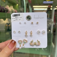  عکس7 پک گوشواره هفت جفتی طلایی